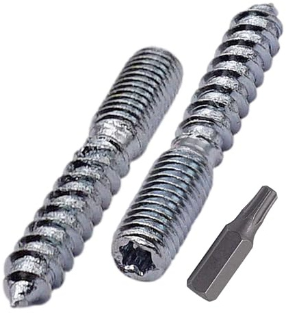 SKIR'CO (100 Stück) Stockschrauben M8 x 50 mm, Dübelschrauben mit Doppelgewinde, Doppelkopfschrauben