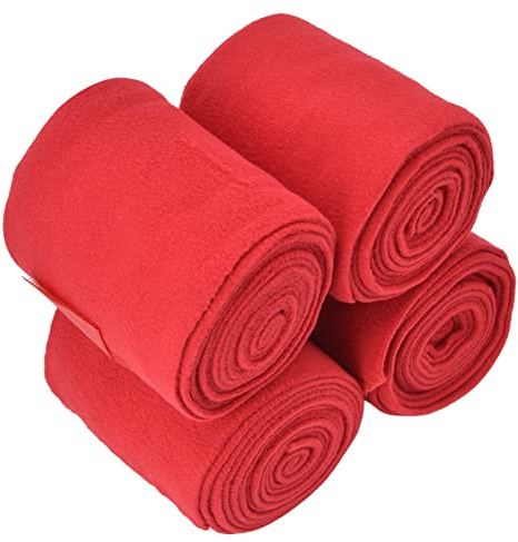 Wifehelper Bandages pour Chevaux, 4 Pièces, Enveloppes de Jambes, Doux et Confortables pour L'entraînement de Performance équestre (Rouge)