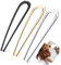 Mbsomnus 3 Stück French Hair Pin Metall Französische Haarnadel 14cm French Twist Hair Pin U-Förmige Haargabel Groß Haarpin Gold Silber Schwarz Hair Pins French Clip für Frauen Mädchen Alle Haartypen
