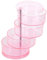 Glomora Runde Form Schmuckkästchen,Transparente mehrschichtige Schmuckschatulle Fächer Behälter Tower Kosmetik Organizer für Ringe Ohrringe Halsketten Haargummis Kosmetik