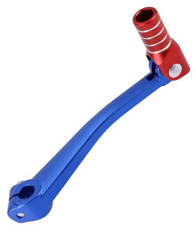 Motoforti Palanca De Cambio Plegable Para Moto Para Bosuer 125 Pedal De Aleación De Aluminio Brazo De Cambio Palanca Azul Cabeza Roja Con Anillo En Tono Plateado