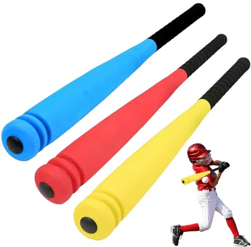 Pesoncarl 3pcs Batte de Baseball en Tout-Petit, 21 Pouces EVA Baseball Bat Batball avec Balle pour Un Cadeau en Plein air
