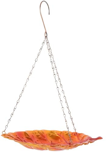 NUOBESTY Mangeoire Oiseaux Suspendue Métal Plat de Nourrissage Décoratif pour Jardin Extérieur Distributeur de Nourriture pour Oiseaux Robuste et Esthétique