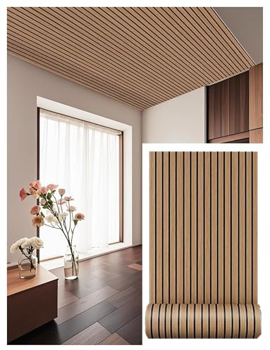 Panneaux muraux autocollants 3D, dalles PVC autocollantes imitation bois for revêtement de plafond, mur décoratif, cuisine, salle de bain (1 rouleau)