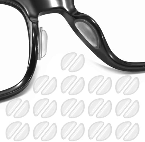 QEXUJOW Kits en Cuidado y accesorios para lentes de contacto, 30 almohadillas nasales de aire transparentes en forma de D, autoadhesivas, fabricadas en silicona.