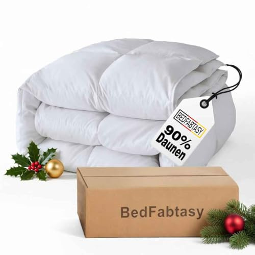 BedFabtasy Edredón de plumón de 135 x 200 cm, 90 % plumón y 10 % plumas, clase 1, certificado Oeko-Tex, edredón de 135 x 200 cm, hipoalergénico, certificado RDS, edredón para todo el año