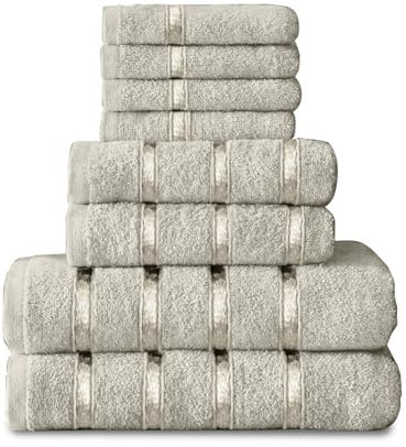 GC Luxuriöse ägyptische 100% Baumwolle 8 Stück Handtuch Bale Set Gesicht Hand Bad Creme NEU