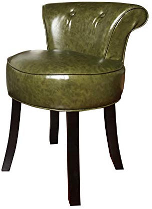 YNAYG Hocker mit Rückenlehne,Mode-Frisierstuhl-Leder-Schemel, Massivholz-Frisierstuhl, Schlafzimmer-Stuhl-Make-upschemel