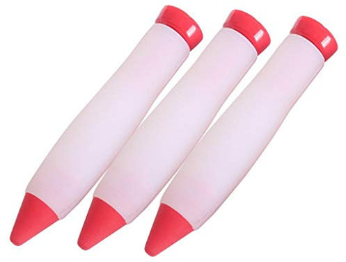 Coversolate Zuckerguss Flaschen Dekorierstift Backen Spritztüllen Silikon Kekse Plätzchen Schokolade (Rot)