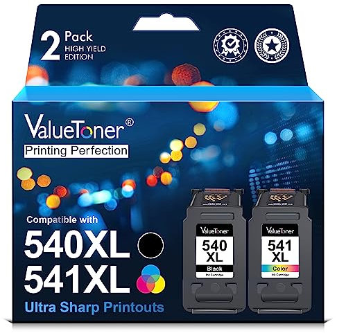 Valuetoner 540XL 541XL Multipack Kompatibel für Canon Druckerpatronen 540 541 für Canon Pixma TS5150 TS5151 MG3600 MG3650S MG3650 MG4250 MX475 MX515 MX535 MG3500 (2 Pack)