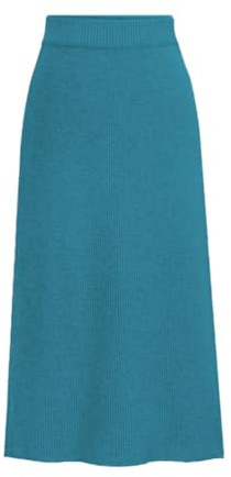 seiveini Gonna in Maglia Donna Elegant Spessa Gonne Lunga a Tubino con Spacco per Autunno e Inverno A Blu XL