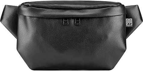 PP-Berlin Bauchtasche, Kunstleder Schwarz, Eckig, Vegan, Handmade in Berlin für Damen, Herren, Unisex. Hipbag, Crossbody Bag, Schultertasche, Hüfttasche