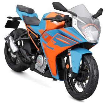 Maisto KTM RC 390: Motorradmodell im Maßstab 1:12, mit beweglichem Ständer, Hinterrad-Federung und frei rollenden Rädern, blau (5-22907-1)