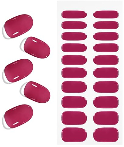 Rose Baie Stickers Ongles Gel, KALEFUL Nail Stickers Semi-durci Autocollant Ongle Gel Uv Deco Ongle Nail Art Sticker Décoration