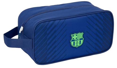 Safta F.C. Barcelona Navy Blue - Sac à Chaussures Moyen, Multifonction, Sport, extrascolaire, Football, Confortable et Polyvalent, 29 x 14 x 15 cm, Bleu Marine, M, Décontracté