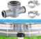 DIELOVEHUA Raccord Tuyau Piscine 38MM à 32MM, Raccord Pompe Piscine, Raccord de Tuyau en T Piscine 38MM à 32MM, avec Joint Torique et Collier Serrage, pour Remplacer Pompe de Filtration