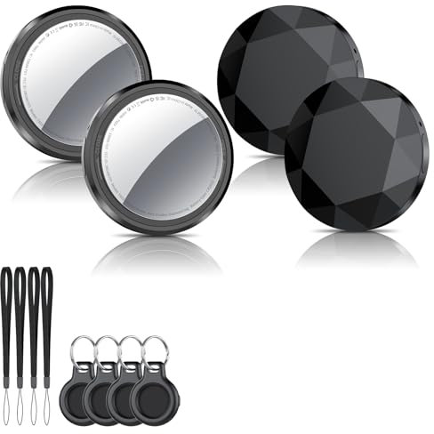 Air Tracker Tag Schlüsselfinder 4er Pack, Koffer Tracker Kompatibel mit Apple Wo ist? APP (Nur iOS), Bluetooth Key Finder für Gepäck/Taschen/Koffer/Brieftasche, Smart KeyFinder, Austauschbarer Akku