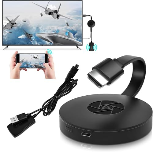 Adaptador de pantalla HDMI inalámbrico, 4K HDR pantalla duplicada Dongle Wifi HDMI adaptador conector, 1080P streaming de sonido de vídeo multimedia, compatible con Android/IOS/Windows/Mac/Proyector