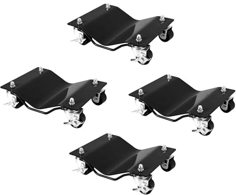 Garvee Chariot de déplacement voiture professionnel – Capacité 10 000 lb – Roulettes nylon renforcées 2,5 – Plateforme incurvée antidérapante – Pour voitures, camions, SUV – Outil réparation pneu