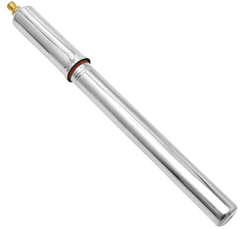 Pompe à Main Acier chromé 300mm avec Flexible Presta Schrader et Colliers de Fixation vélo Cycle Ville Vintage