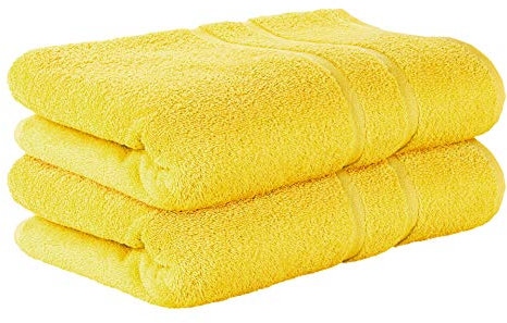 StickandShine 2er Set Premium Frottee Badetuch 100x150 cm in gelb in 500g/m² aus 100% Baumwolle