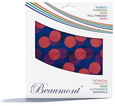 Beaumont Peach Deco Bamboo Charcoal Oboe Swab with Return String - Internal Cleaning Cloth for Oboe for Yamaha, Buffet, Marigaux Cleaner (BOPT-PD)