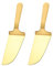 Duories 2 paletas de acero inoxidable para tartas con hoja de corte dentada, para tartas, para tartas, para pasteles, pizza, queso, apto para lavavajillas, dorado