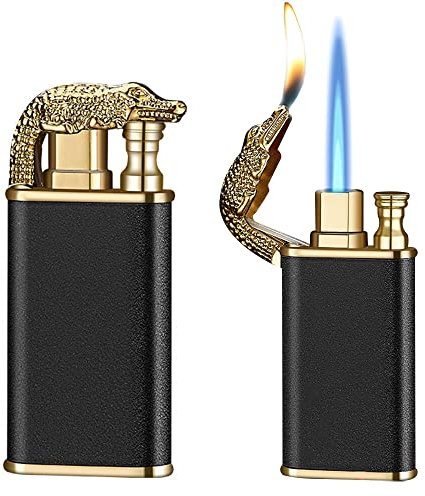 Encendedor Mágico De Doble Llama, 2 PCS Llama Azul, A Prueba De Viento, Mechero Dragon, Flame, Arco
