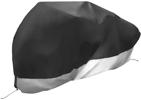 uxcell Housse de protection pour vélo tandem 2 places - Imperméable - Extra longue - Pour remorque de vélo d'extérieur - Protection contre le soleil et la pluie - Pour vélo de ville à 2 places - Noir