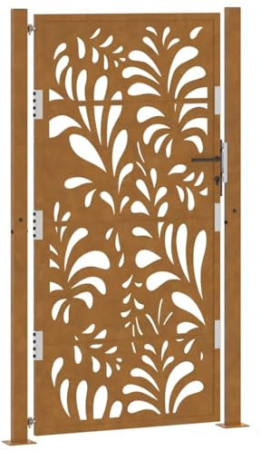 vidaXL Cancello da Giardino 105x180 cm Acciaio Corten Design Ondulato, cancello di Recinzione, cancello Esterno, cancello del Metallo