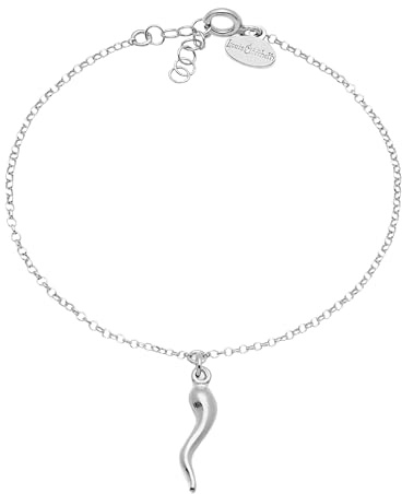 Louis Ciocchetti dal 1887 Bracelet en Argent 925 avec Corne Porte-bonheur – Réglable pour Homme et Femme – Symbole de Protection et de Chance – Élégante Idée Cadeau Artisanale Made in Italy (Argent)