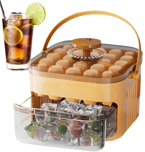 Mormo di ghiaccio, maker di blocchi di ghiaccio | Premere il vassoio a blocchi di ghiaccio con contenitore | Nessun tocco, rilascio facile, produttore di cubo rettillini riutilizzabili per cocktail, w