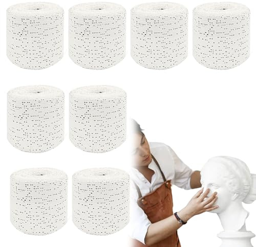 Gipsbinden Set 5 x 270 cm Gipsrollen Gips 8er Pack Binden Babybauch Gipsabdruck Gipsbinde Rolle Abdruck Verband zum Basteln und Modellieren