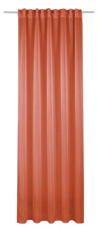 Sehlbach Cortinas confeccionadas con Cinta para Cortinas, Lino Hierba, Rojo, 135x245 cm, Estructura Elegante, Opacas, Fáciles de Colocar, Certificado Oeko-Tex, Ajustables