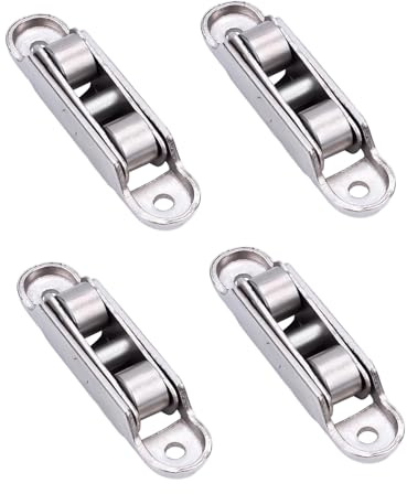 Carrello per Porte Scorrevoli | 4 Pezzi Rotelle per Infissi,Doppia Ruota Silenziosa in Lega di Zinco Regolabile in Angolazione per Camera Balcone Cucina Terrazzo Soggiorno