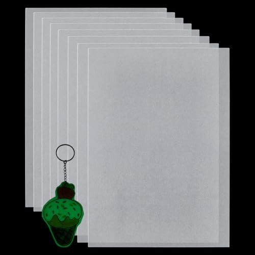 FINGERINSPIRE 8PCS Glow in The Dark Plastic Heat Shrink Sheets 11.7x8.3inch Rectangle Mist White Night Glowing Shrink Plastic Sheets Film for DIY Crafts Creative Handicraft Supplies Crafting Material
