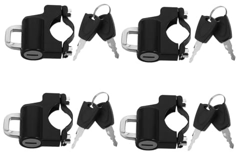 Milisten 4 Piezas Candado para Casco de Moto Antirrobo para Manillar Seguro para Motocicletas Scooters y Bicicletas con Llave Diseño y Fácil Instalación