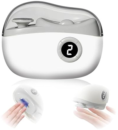 ONGNIUU 3 in 1 Tagliaunghie Elettrico, Taglia Unghie Elettrico Uomo e Donne, La lampada a LED è Ricaricabile, 3 Velocità Regolabili e Silenziosa (40 dB), Ideale per Neonati, Bambini