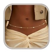 HARJJME Midjekedja guld vattentät dam 18K förgylld höftkedja skiktad justerbar midjekedja guld boho body belly midja kedja kroppskedja smycke för kvinnor flickor