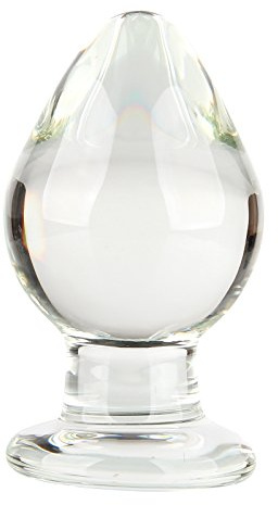 Beauty7 Enorme Bouchon en Verre de Tete, Plug Anale Dilatation Clair, Extra Large Massager Anal Butt Plug Verre Gode - Diametre 5.9cm