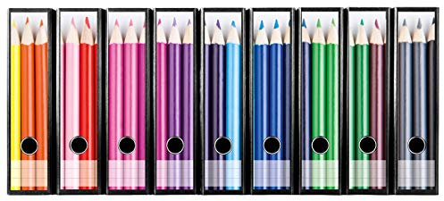 codiarts. Ordnerrücken selbstklebend | Etiketten Set für 9 breite Ordner | gestantzt mit Griffloch | Rückenschild breit | Holz Buntstifte