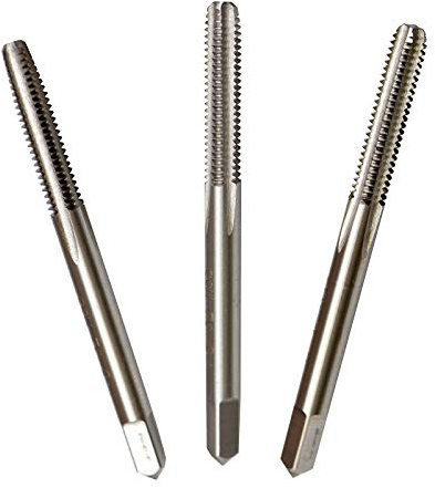 MaxTool 8-36 Hand Thread Taps Set Including Taper+Plug+Bottom HSS M2 Wire Gauge/Numbered Taps Set 36 TPI FULLY GROUND RIGHT HAND; HSN02W00R08F
