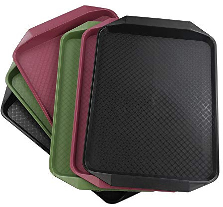 Dynko 6 Packs Plastic Trays for Serving, Fast Food Serving Tray