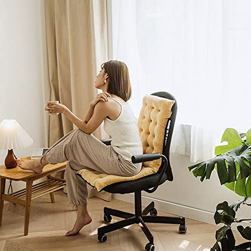 Garten Sonnenliege Kissen braun Garten Sonnenliege Kissen Matratze Sonnenliege Stuhl Kissen Sitzpolster für Gartenstühle Sitzpolster für Gartenmöbel (Ingwer gelb, 100 cm * 40 cm * 8 cm)