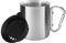 Tatonka Edelstahl-Tasse Thermo Mug Carabiner 250ml - Doppelwandiger Thermobecher mit Deckel, Karabiner-Griff, Volumenskalierung und 0,25l Volumen - isoliert , 1 Stück (1er Pack)