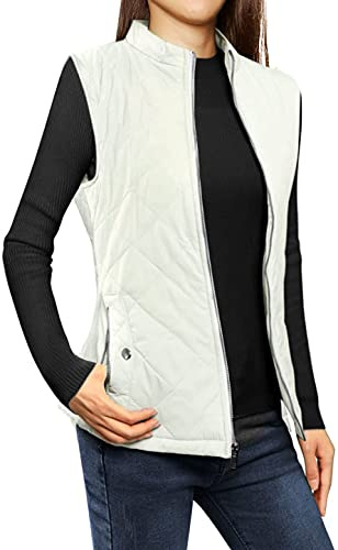 ORANDESIGNE Doudoune sans Manche Gilet Ultra Légère Veste Manteau Parka Blouson Zippée Hiver pour Femme Gilet Duvet Femme Chaud Doudoune sans Manche Col Montant