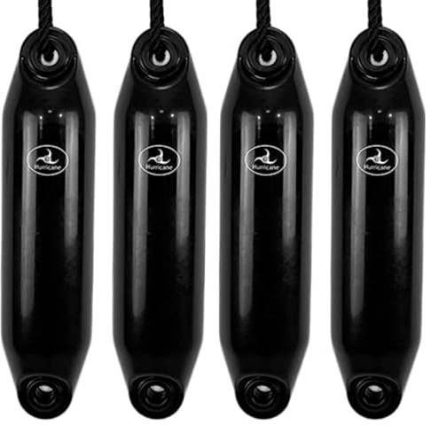 Hurricane Fenders Original Series Boat Fender PM01 40cm x 10cm (16 x 4) - Black - Pack Of Four