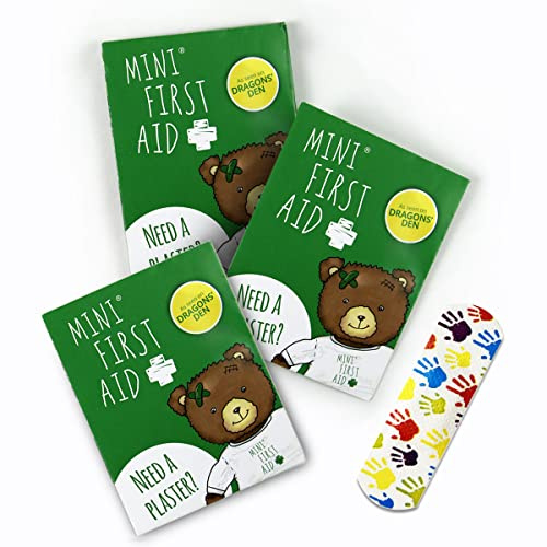 Mini First Aid Kids Plasters - 60 Plaster Pouch, Compact Design for Bag or Pocket, Individually Wrapped - Handy Children and Baby Travel Essentials