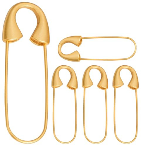 SEWACC 5 Stück Goldene Anstecknadel Zierlicher Schmuck Bürozubehör Kleidungsnadel Broschen-Verschlussnadel Große Sicherheitsnadel Für Rucksack Brosche Basisnadel Herstellung Von