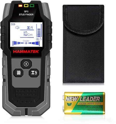 HANMATEK Détecteur Mural Scanneur Mural 4 en 1 pour Localiser Les Métaux,Chevilles en Bois, Câbles électriques CA Gris SF2